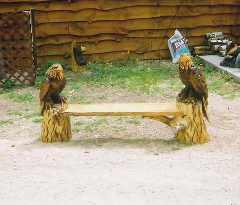 Eagle Bench Pair Perched